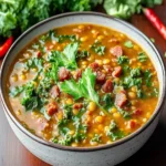 Kale, chorizo and lentil soup First Image First Image