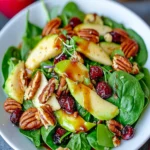 Apple, Pecan, Cranberry, and Avocado Spinach Salad with Balsamic Dressing First Image First Image