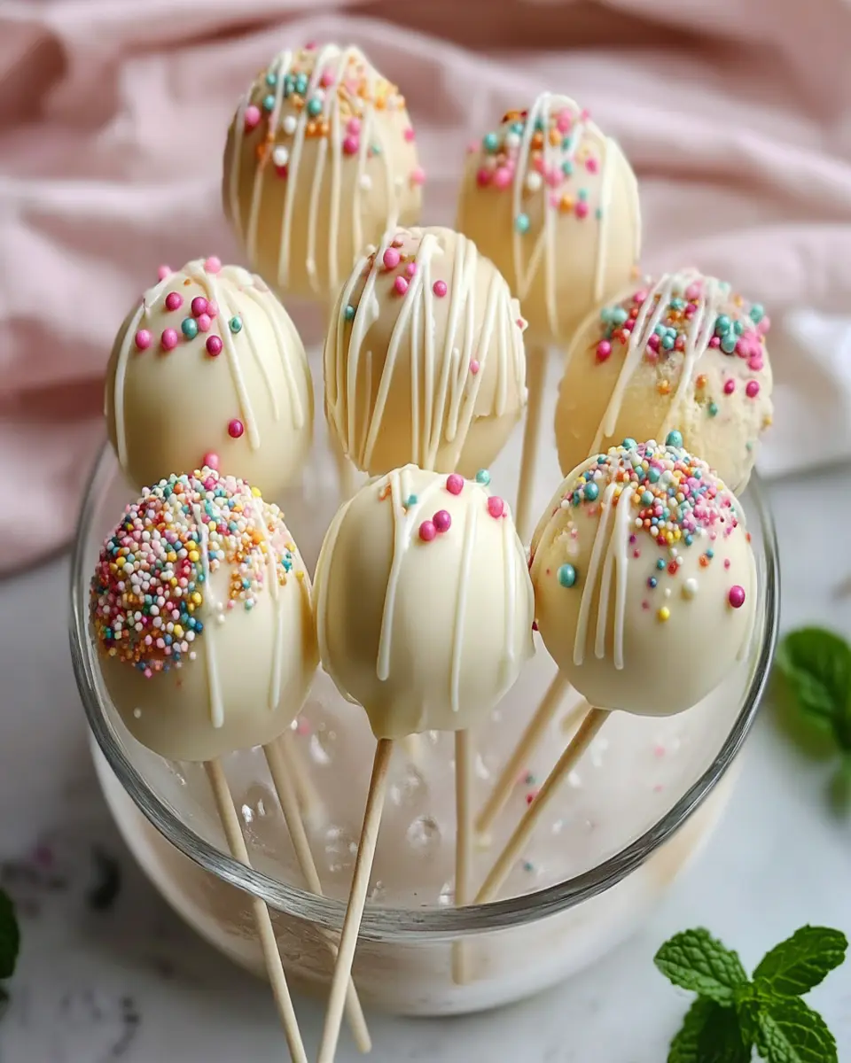 White chocolate and cake pop ice-cream dessert First Image First Image
