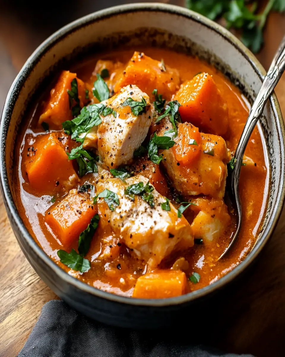 Slow Cooker Chicken and Sweet Potato Stew First Image First Image