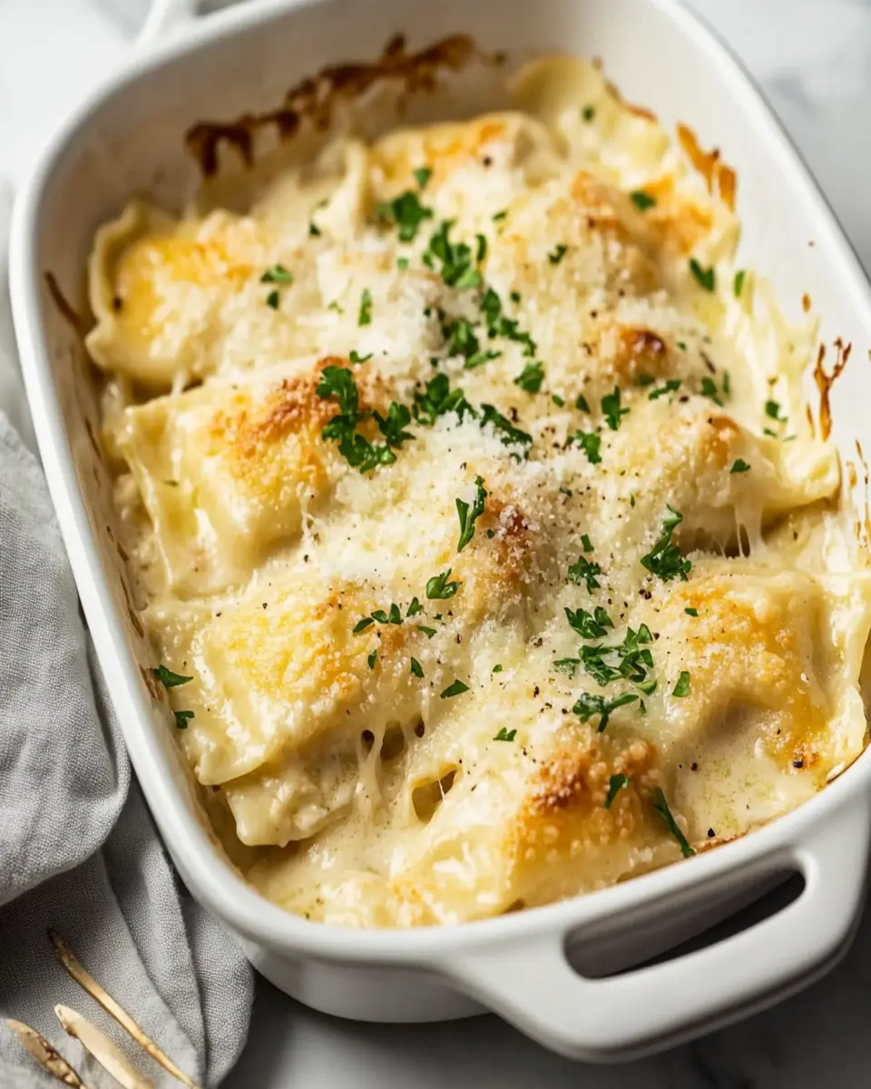 Chicken Alfredo Baked Ravioli First Image First Image