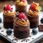 Mini choc-caramel dessert cakes First Image First Image