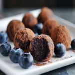 Vegan Chocolate Truffles with Blueberries First Image First Image
