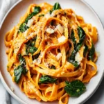 Pumpkin Pasta With Garlic and Spinach First Image First Image