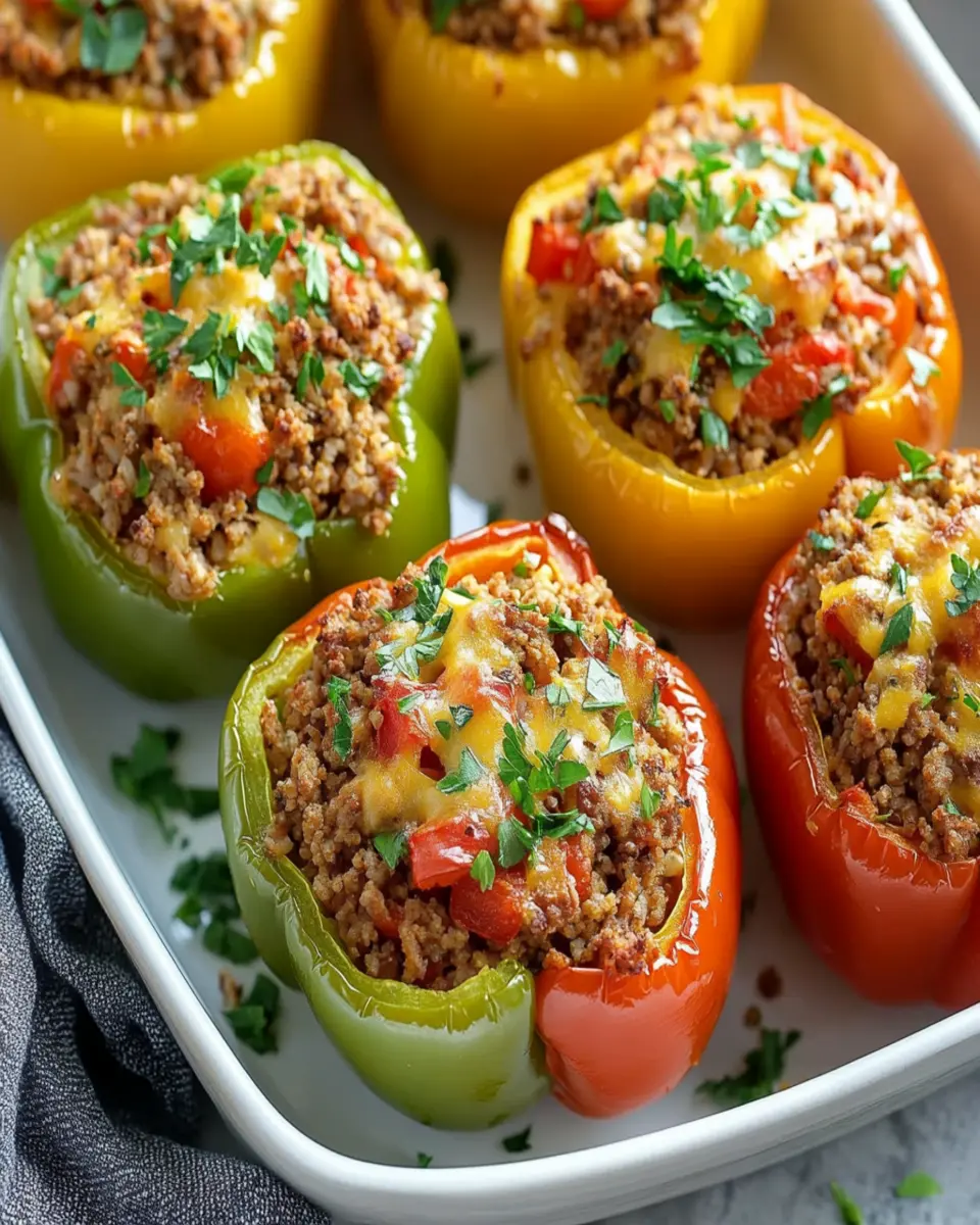 Ground Turkey Stuffed Bell Peppers First Image First Image