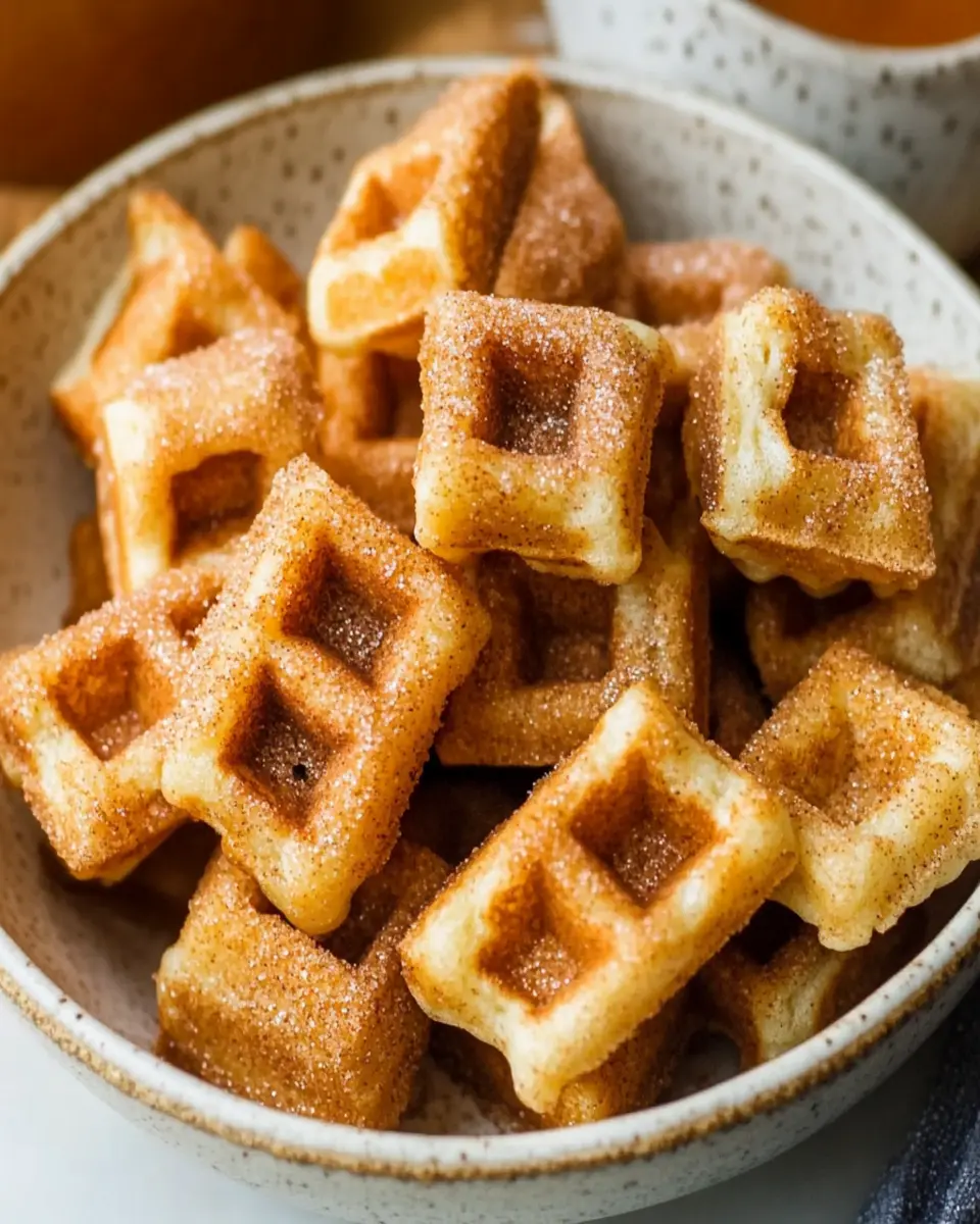5-minute cinnamon sugar waffle bites First Image First Image