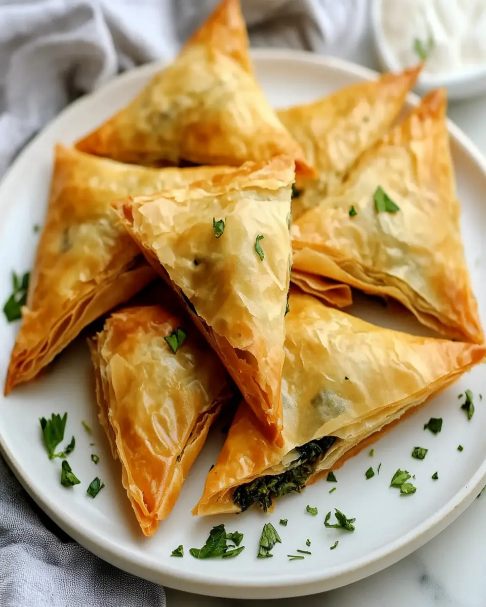 Spinach Feta Triangles (aka Spanakopita) First Image First Image