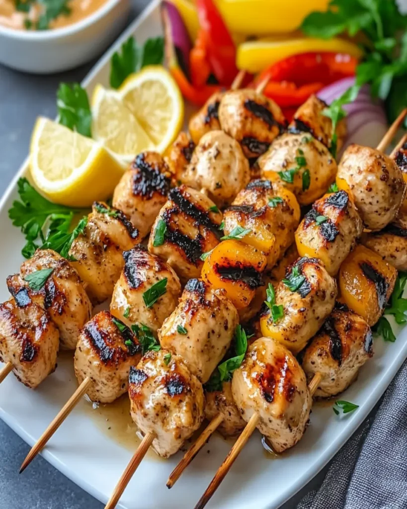 Grilled Lemon Pepper Chicken Skewers First Image First Image