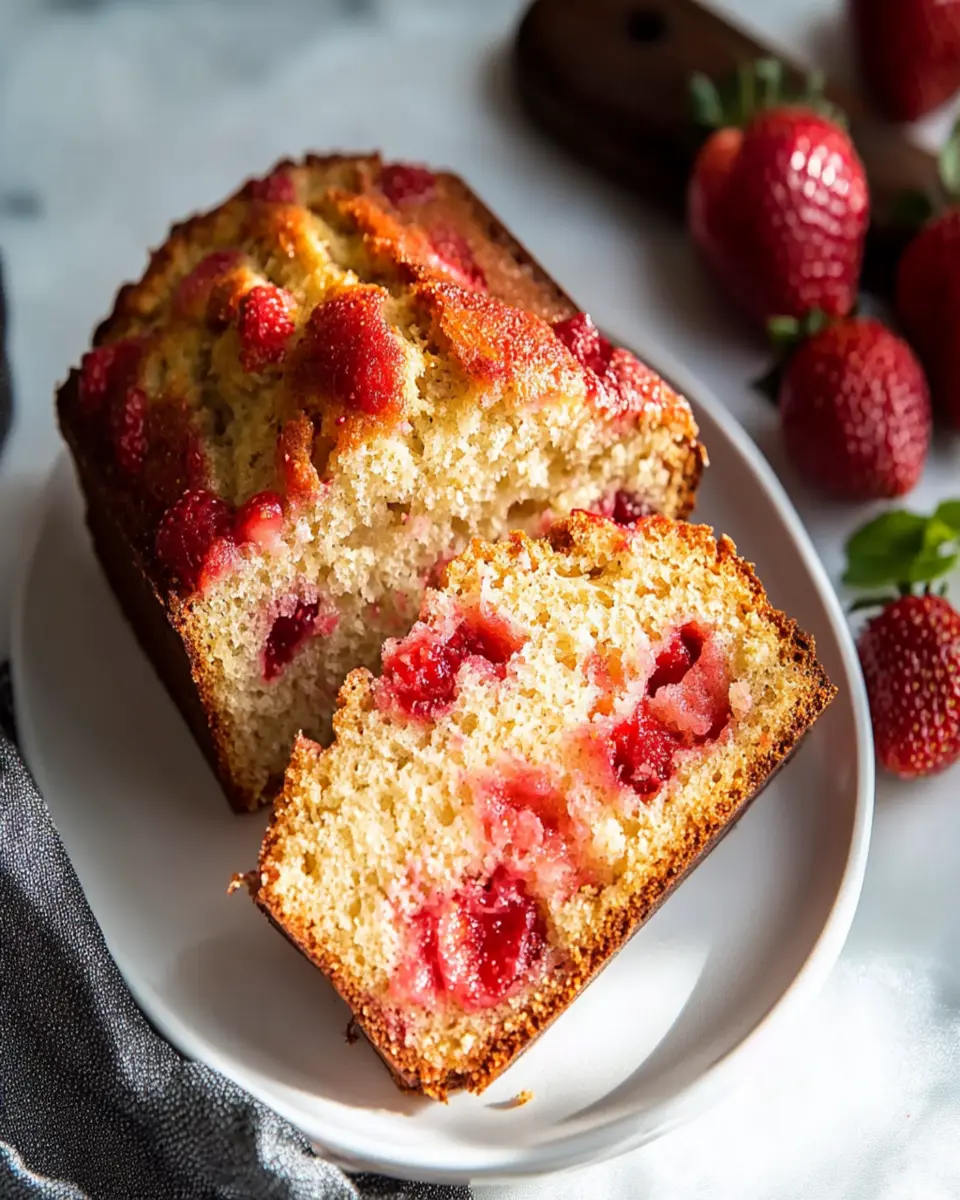 Fresh and Fluffy Strawberry Bread First Image First Image